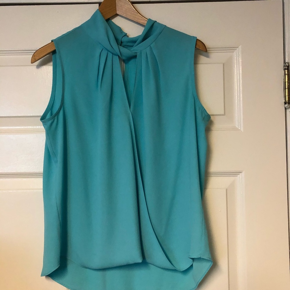 Sleeveless Teal Twist-Neck Blouse - Brand